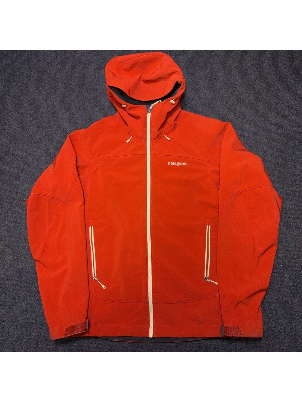 Patagonia Jacket Mens M Hardshell Orange Hooded Full Zip Outdoor Good